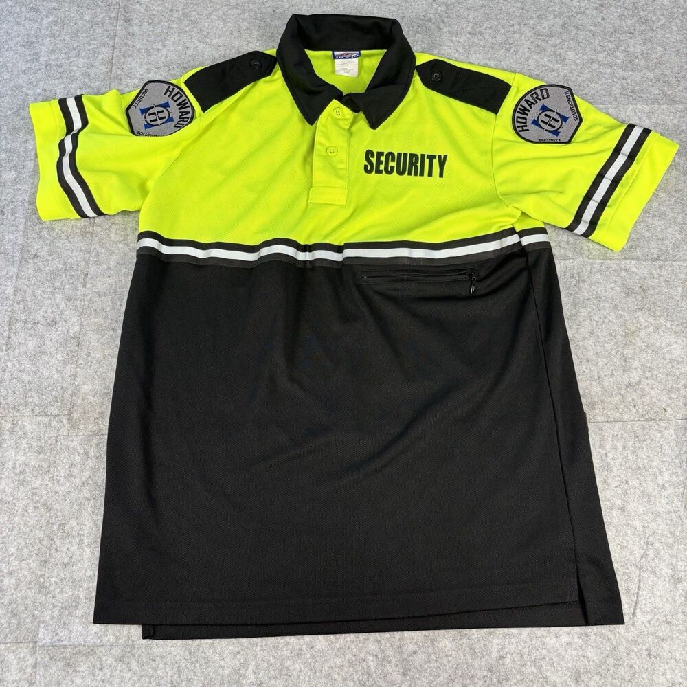 First Class Hi-Vis Security Polo Shirt Howard Security Reflective Mens Medium